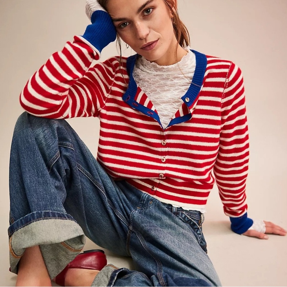 Free People Nocturnal striped cardi, XS NWT - Picture 3 of 7